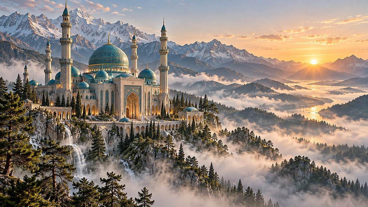 Minarets dans la Brume