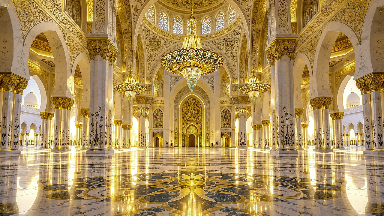 Sérénité du Désert — fond de mosquée créé avec IA